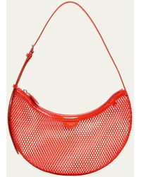 Alaïa - One Piece Demi Perforated Shoulder Bag In Leather And Nylon - Lyst