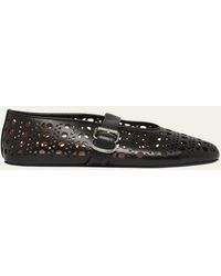 Alaïa - Vienne Cut-Out Leather Ballerina Courts - Lyst