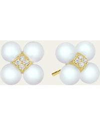 Paul Morelli - Yellow Gold Sequence Stud Earrings With Pearls And Diamonds - Lyst