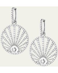 Sheryl Lowe - Pave Diamond Sunrise Earrings With Oval Huggie Hoops - Lyst