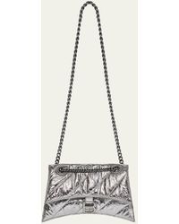 Balenciaga - Crush Small Quilted Metallic Chain Shoulder Bag - Lyst
