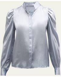 FRAME - Gillian Long-sleeve Silk Top - Lyst