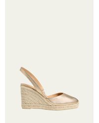 Castañer - Carissa Metallic Leather Wedge Espadrilles - Lyst