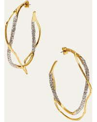 Alexis - Intertwined Pave Hoop Earrings - Lyst