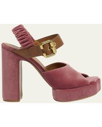 Chloé - Aria Ankle-Strap Platform Sandals - Lyst