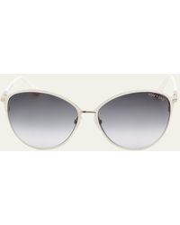 Tom Ford - Gradient Acetate & Metal Round Sunglasses - Lyst