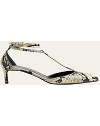 KHAITE - Mia Snake-Printed Leather Kitten-Heel Pumps - Lyst