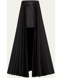 Peter Do - Leather Belted Pleated Skirt - Lyst