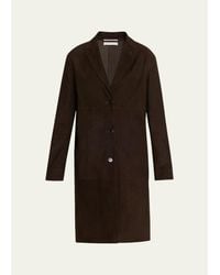 The Row - Babilonia Suede Belted Single-Breasted Coat - Lyst