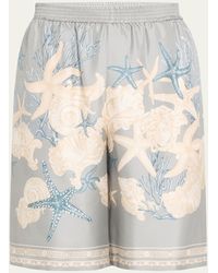 Versace - Silk Holiday-print Shorts - Lyst