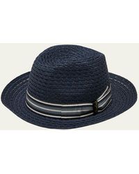 Borsalino - Hemp-cotton Woven Fedora Hat - Lyst
