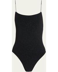 Totême - Smocked Square-neck One-piece Swimsuit - Lyst