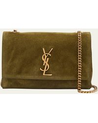 Saint Laurent - Kate Reversible Small Ysl Crossbody Bag In Suede - Lyst