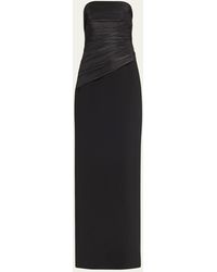 Carolina Herrera - Strapless Ruched Bodice Gown With Corset Boning - Lyst