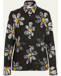 Studio 189 - Jennifer Hand-batik Floral Cotton Button-front Shirt - Lyst