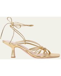 Loeffler Randall - Vivienne Strappy Metallic Leather Lace-Up Sandals - Lyst