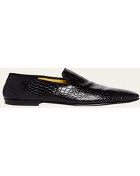 Tom Ford - Steven Croc-Effect Leather Slipper Loafers - Lyst