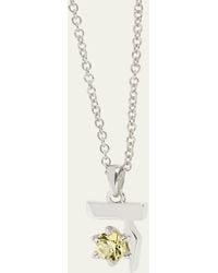 Procaccia Jewelry - 18K Hebrew Dalet Sapphire Initial Necklace, 18"L - Lyst