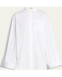 Brunello Cucinelli - Monili-cuff Bell-sleeve Cotton Poplin Shirt - Lyst