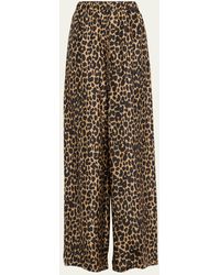 Max Mara - Ghinea Wide-leg Leopard Print Trousers - Lyst