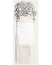 Proenza Schouler - Zaha Sequined Layered Silk Midi Dress - Lyst