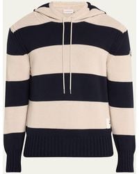 Moncler - Cotton Striped Knit Hoodie - Lyst