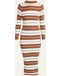 MERYLL ROGGE - Striped Seamless Body-con Midi Wool Dress - Lyst