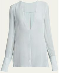 Givenchy - Transparent Open-back Silk Blouse - Lyst