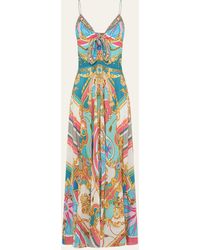 Camilla - Sail Away With Me Tie-front A-line Maxi Dress - Lyst