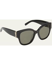 Saint Laurent - Ysl Oversized Acetate Cat-eye Sunglasses - Lyst