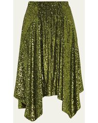 Rabanne - Asymmetric Hem Sequined Midi Skirt - Lyst