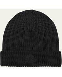 Moncler - Ribbed Cotton Beanie With Logo Patch - Lyst