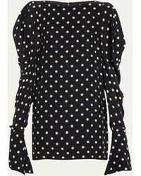Nina Ricci - Polka Dot-print Puff Sleeve Mini Dress - Lyst