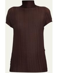 Issey Miyake - Wooly Pleats-38 High-neck Top - Lyst