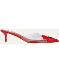 Alaïa - 55Mm Bloom Leather Transparent Mule Pumps - Lyst
