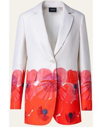 Akris - Alvina Poppies Print Blazer Jacket - Lyst