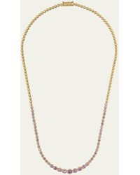 Jennifer Meyer - 18k Yellow Gold Graduated Pink Sapphire Tennis Necklace - Lyst