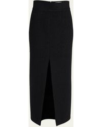 Alexander McQueen - Tweed Pencil Midi Skirt With Front Slit - Lyst