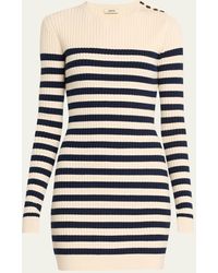 Jason Wu - Striped Ribbed Knit Wool Mini Dress - Lyst