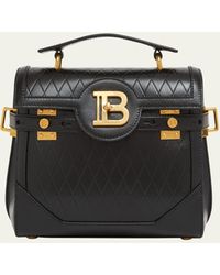 Balmain - Bbuzz 23 Top-handle Bag In Embossed Leather - Lyst