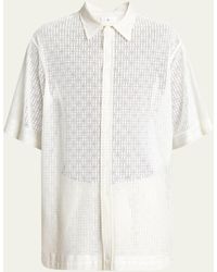 Givenchy - Monogram Lace Button-down Shirt - Lyst