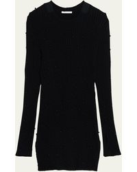 Helmut Lang - Embroidered Mini Sweater Dress - Lyst