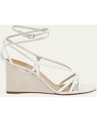 Chloé - Rebecca Leather Strappy Wedge Sandals - Lyst