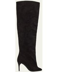 Alaïa - Cuissardes Stiletto Leather Knee Boots - Lyst