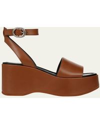 Vince - Phillipa Leather Ankle-strap Platform Sandals - Lyst
