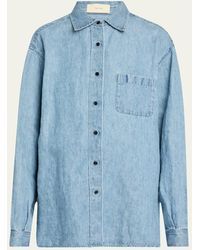 The Row - Nesson Oversized Linen Button-Down Shirt - Lyst