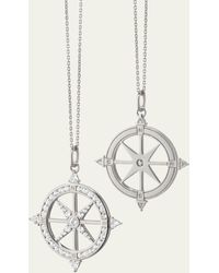 Monica Rich Kosann - Adventure Sterling Silver And Sapphire Compass Necklace - Lyst