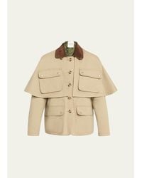 Sea - Tristan Double-Layer Jacket With Cape - Lyst