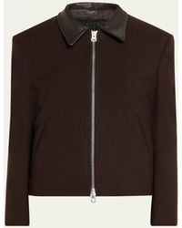 Tonywack - Leather-Trim Wool Jacket - Lyst