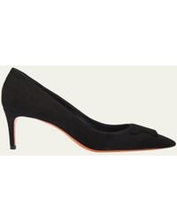 Santoni - 65Mm Suede Pointed-Toe Pumps - Lyst